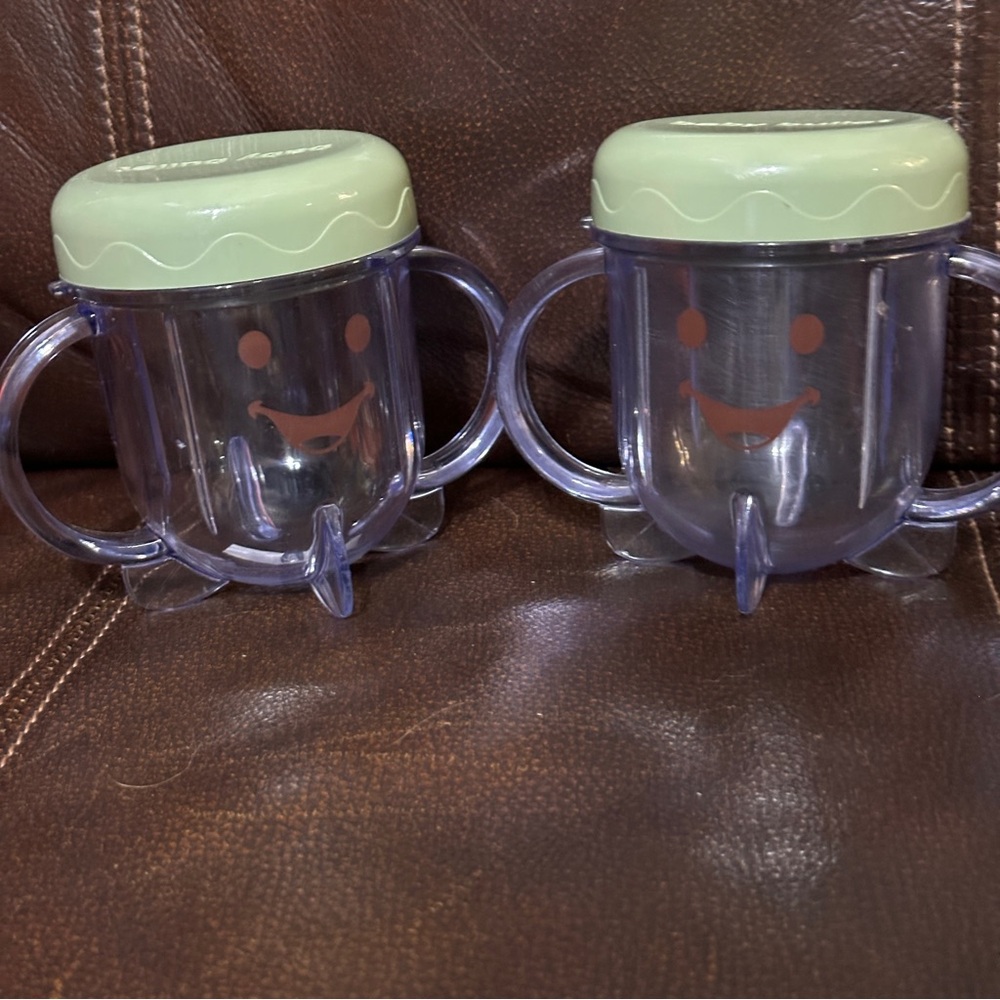 Baby Bullet 2  small replacement cup with handles lot READ‎ DESCRIPTION